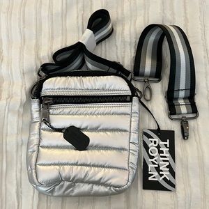 Think Royln Silver Crossbody Bag